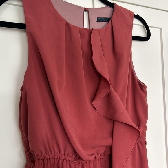Zara Rose Pink Ruffle Front Sleeveless Dress Size S - Picture 3 of 13